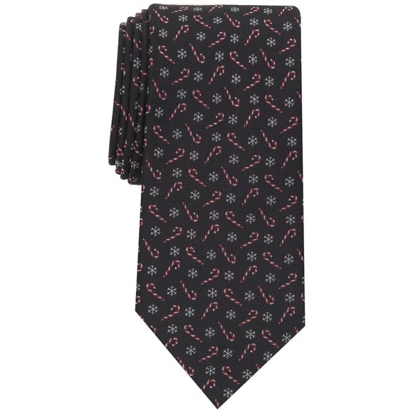 Club Room Other - Club Room Black Red Men's Snowflake Candy Cane Tie